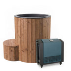 SaunaLife Model S1NC Package 1-Person Immersion Tub and Combination Water Chiller/Heater, Natural