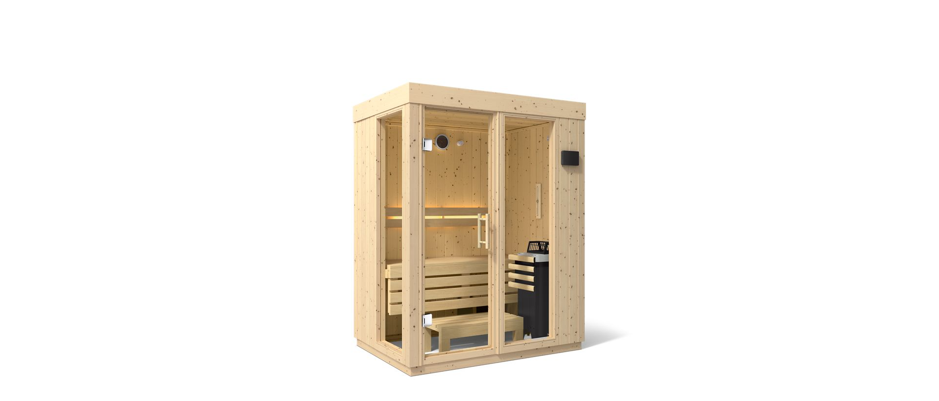 KOHLER C1 - 2 Person Indoor Sauna Kit (Scandinavian Spruce)