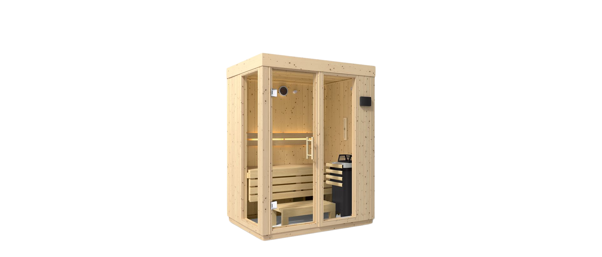 KOHLER C1 - 2 Person Indoor Sauna Kit (Scandinavian Spruce)