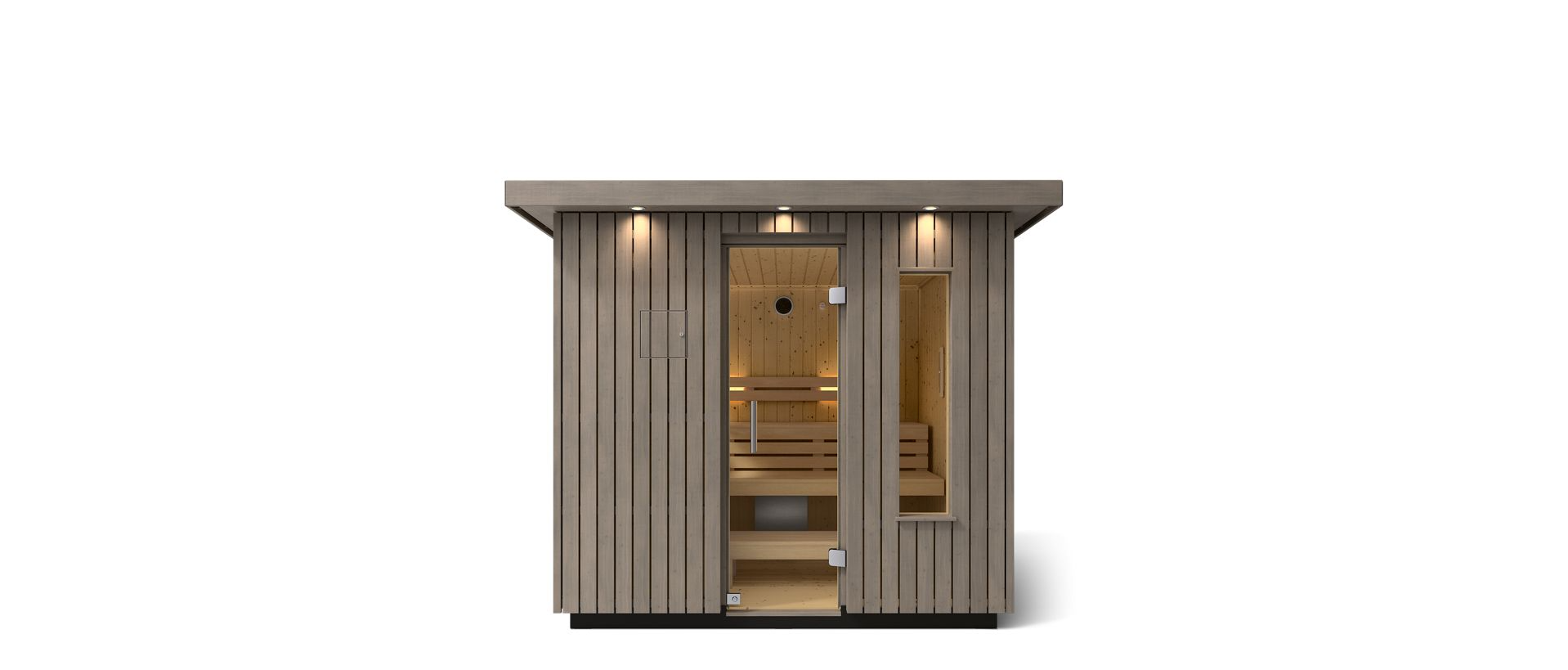 KOHLER C2 - 5 Person Outdoor Sauna Kit (Weathered Grey Spruce)
