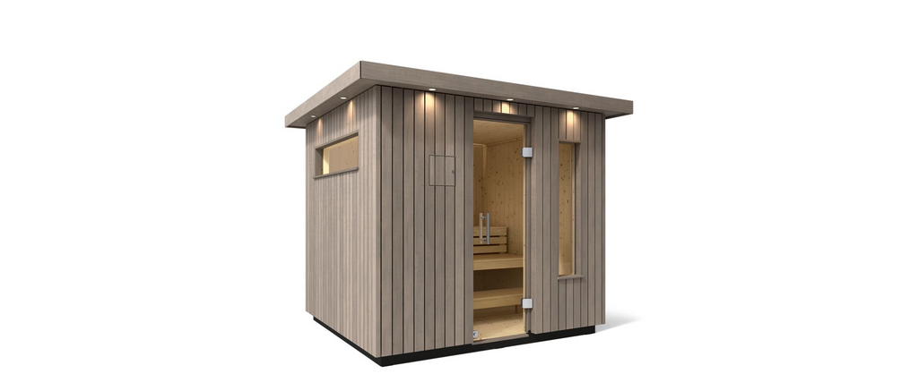 KOHLER C2 - 5 Person Outdoor Sauna Kit (Weathered Grey Spruce)