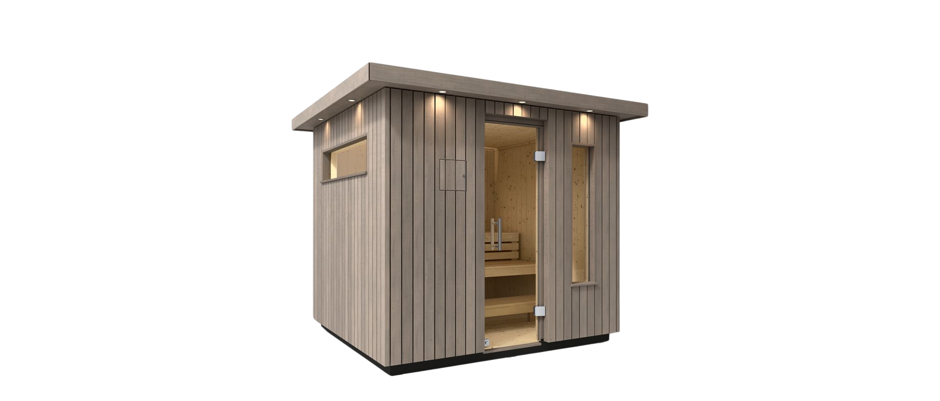 KOHLER C2 - 5 Person Outdoor Sauna Kit (Weathered Grey Spruce)
