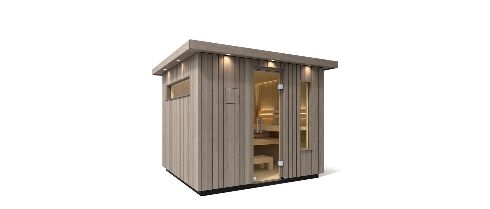 KOHLER C2 - 6 Person Outdoor Sauna Kit (Weathered Grey Spruce)