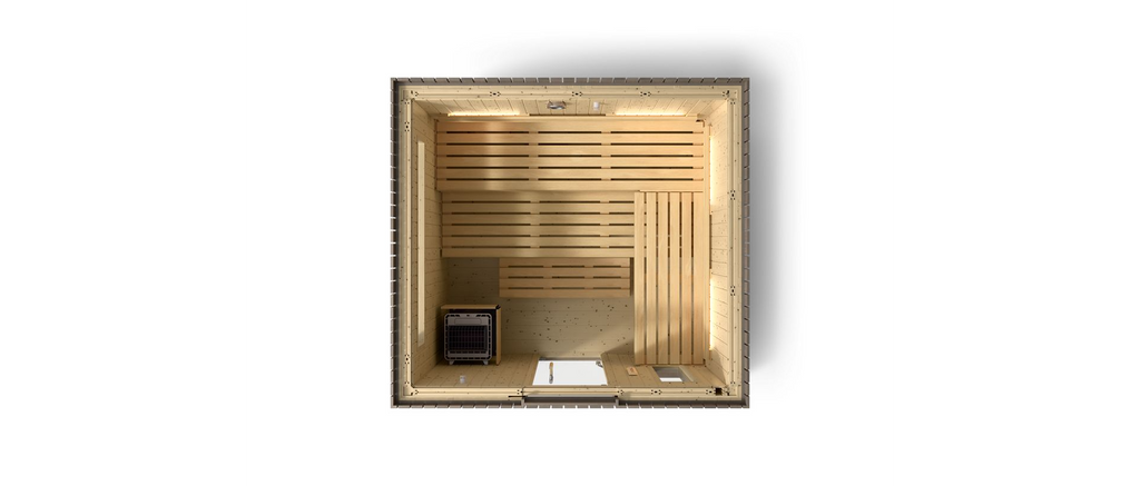 KOHLER C2 - 6 Person Outdoor Sauna Kit (Weathered Grey Spruce)