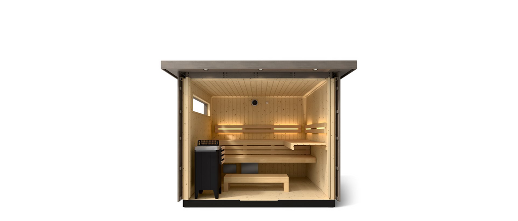 KOHLER C2 - 6 Person Outdoor Sauna Kit (Weathered Grey Spruce)