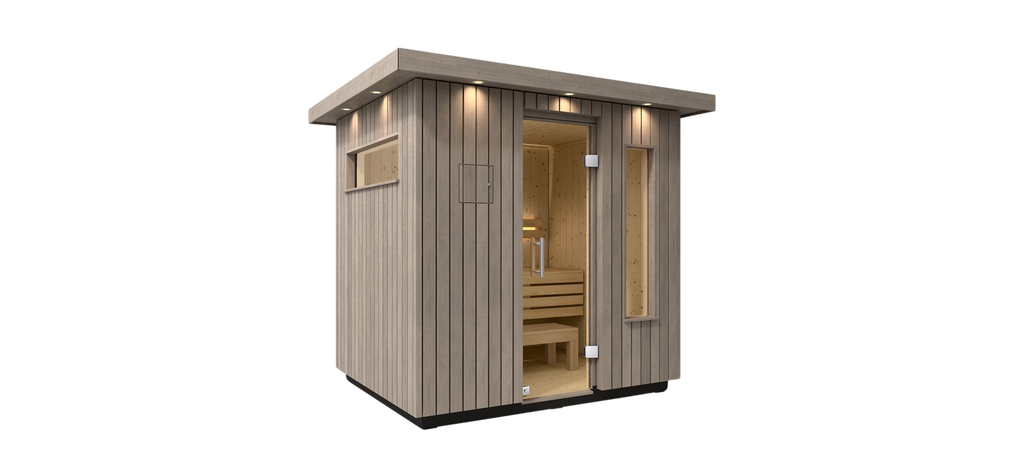 KOHLER C2 - 3 Person Outdoor Sauna Kit (Weathered Grey Spruce)