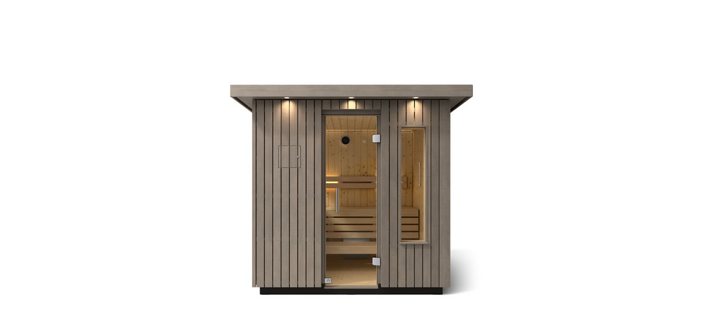 KOHLER C2 - 3 Person Outdoor Sauna Kit (Weathered Grey Spruce)