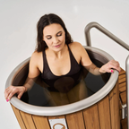 Icetubs IceBarrel — Immersion Tub, Thermowood & Stainless Cold Plunge, 53"W x 31"D x 47"H