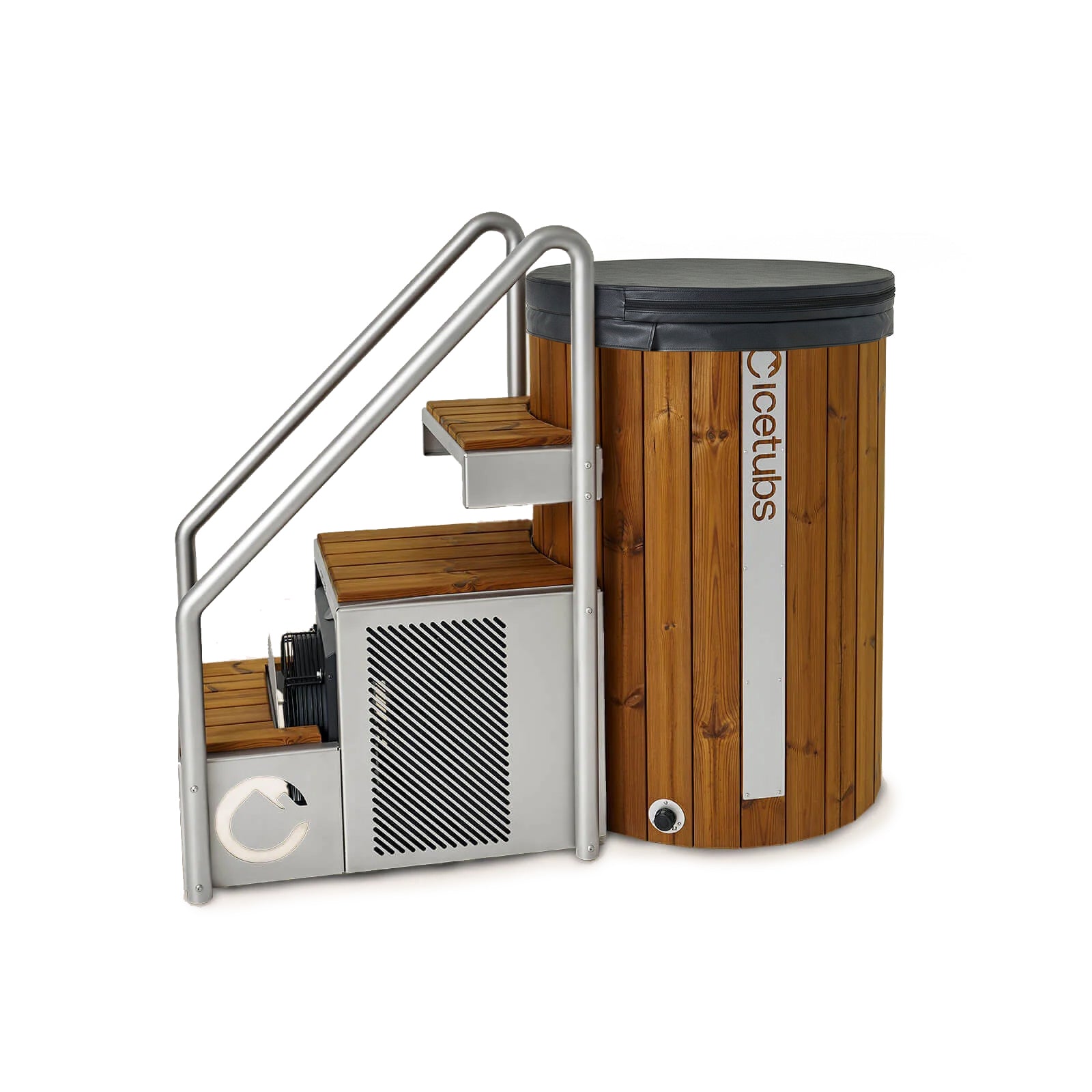 Icetubs IceBarrel — Immersion Tub, Thermowood & Stainless Cold Plunge, 53"W x 31"D x 47"H