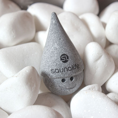 Soapstone Sauna Gnome with Cone Hat, Black Logo