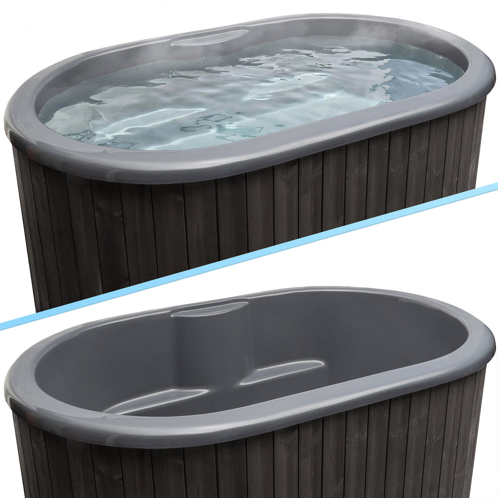 SaunaLife Model S2B 2-Person Cold/Hot Immersion Tub, Black