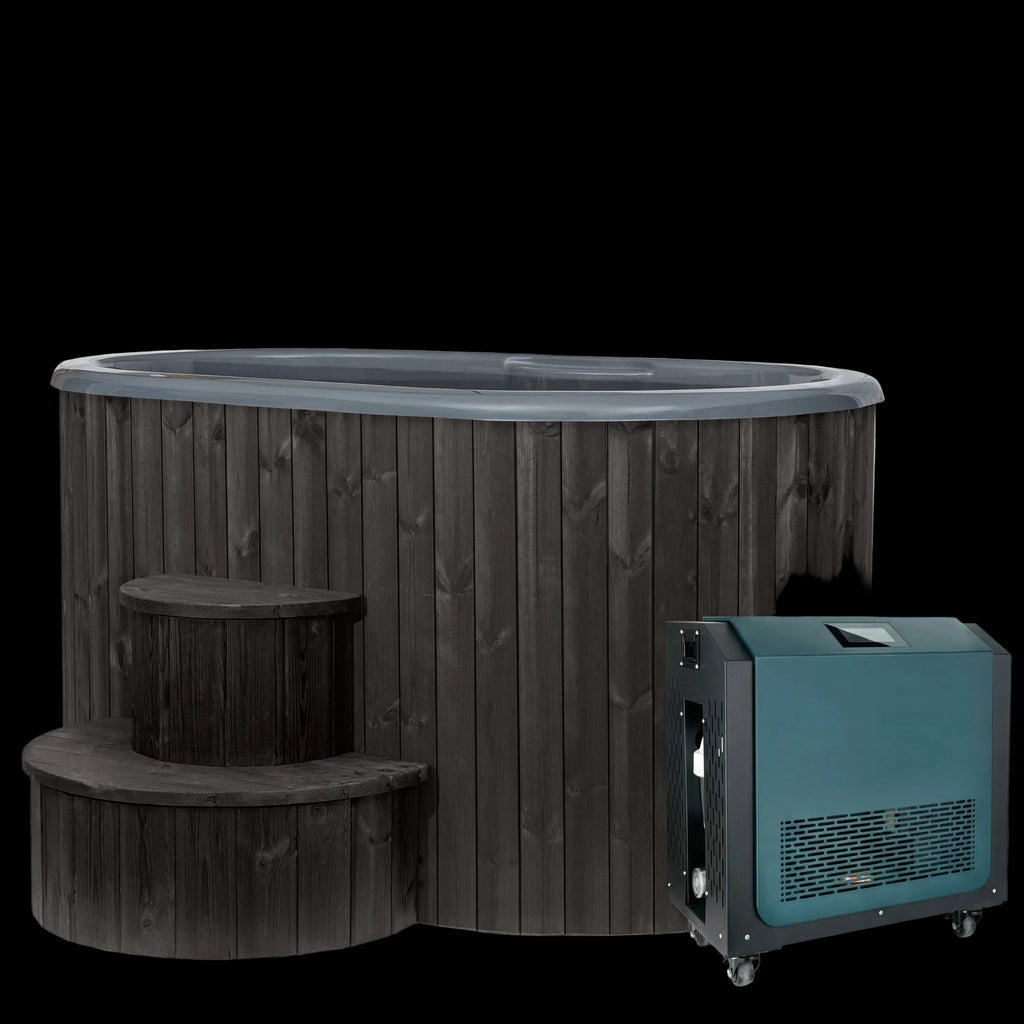 SaunaLife Model S2BC Package 2-Person Immersion Tub and Combination Water Chiller/Heater, Black