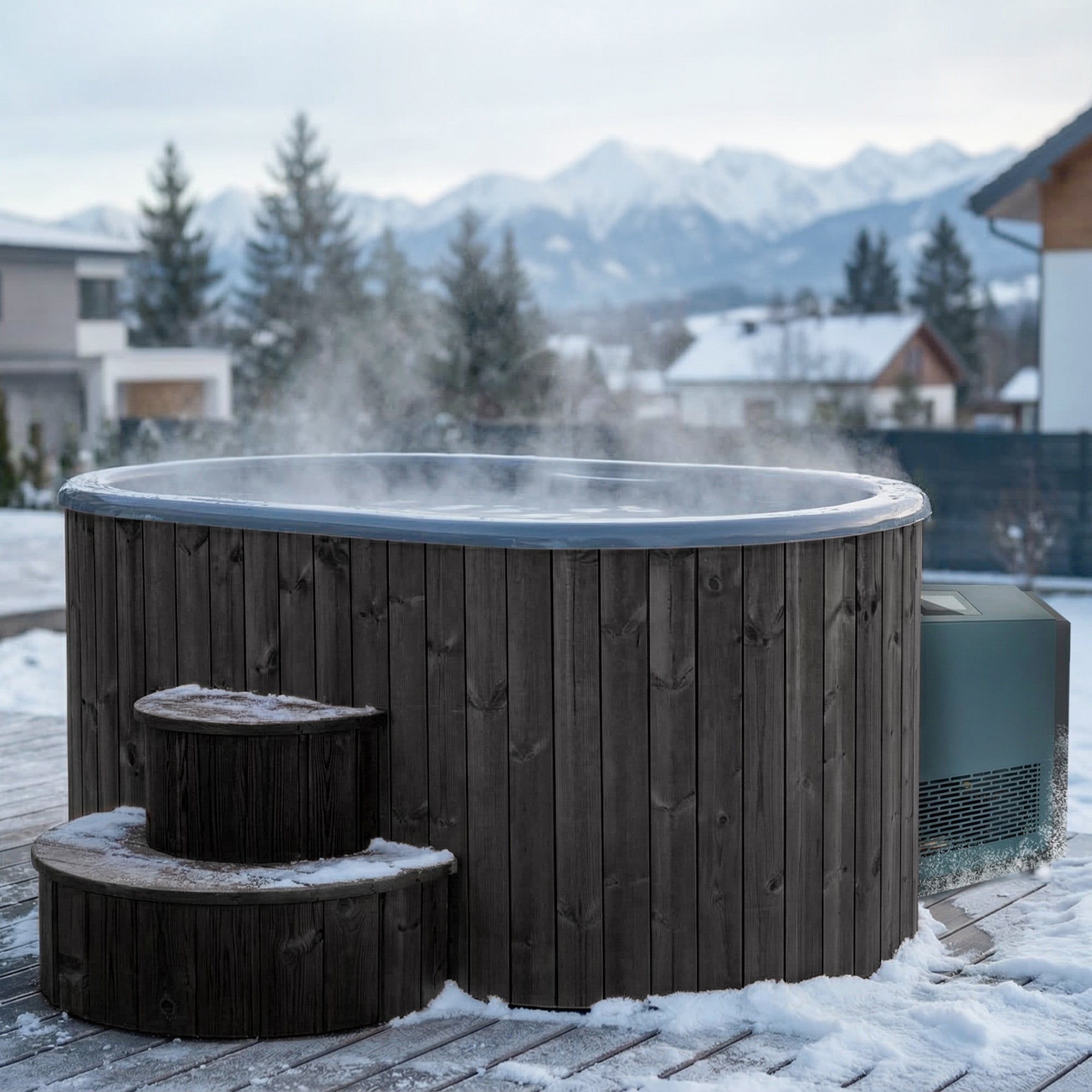 SaunaLife Model S2B 2-Person Cold/Hot Immersion Tub, Black