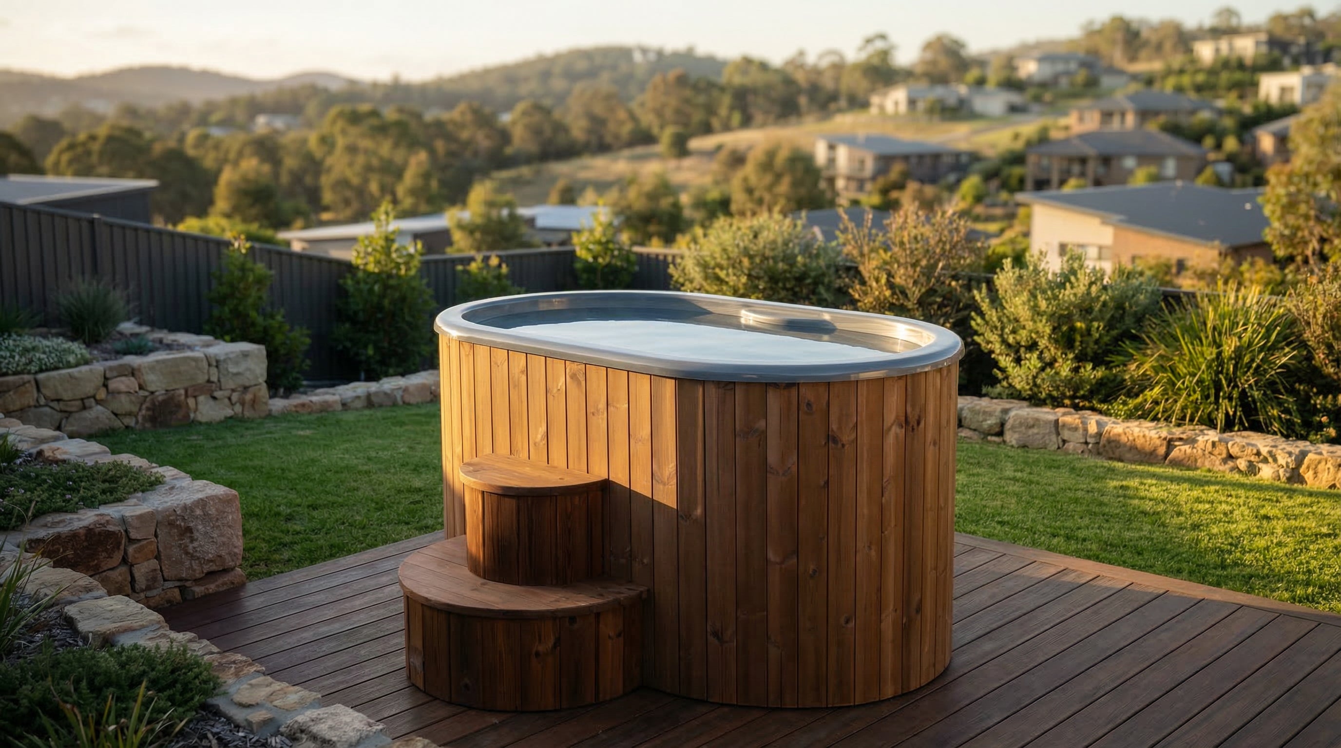 SaunaLife Model S2N 2-Person Cold/Hot Immersion Tub, Natural