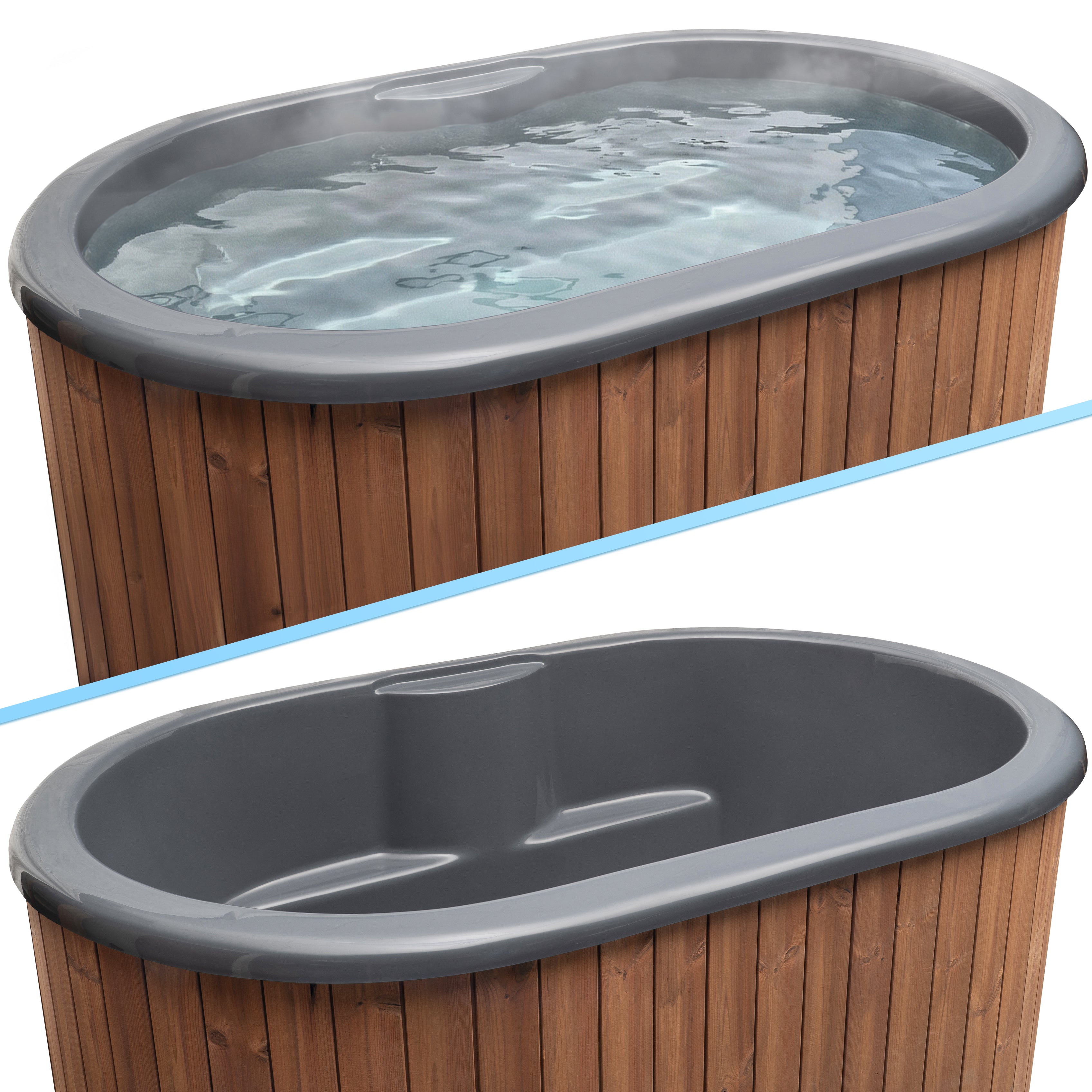 SaunaLife Model S2N 2-Person Cold/Hot Immersion Tub, Natural