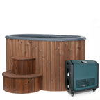 SaunaLife Model S2NC Package 2-Person Immersion Tub and Combination Water Chiller/Heater, Natural