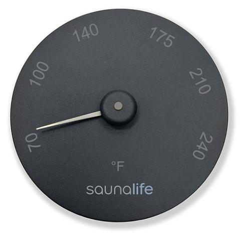 SaunaLife SaunaGear Thermometer Fahrenheit Thermometer, Round, Black