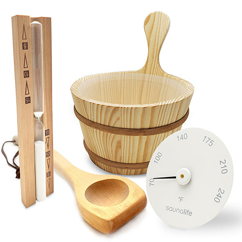 SaunaLife Nordic Ritual Set 1- Ladle, Timer and Thermometer - Sauna Accessory Package
