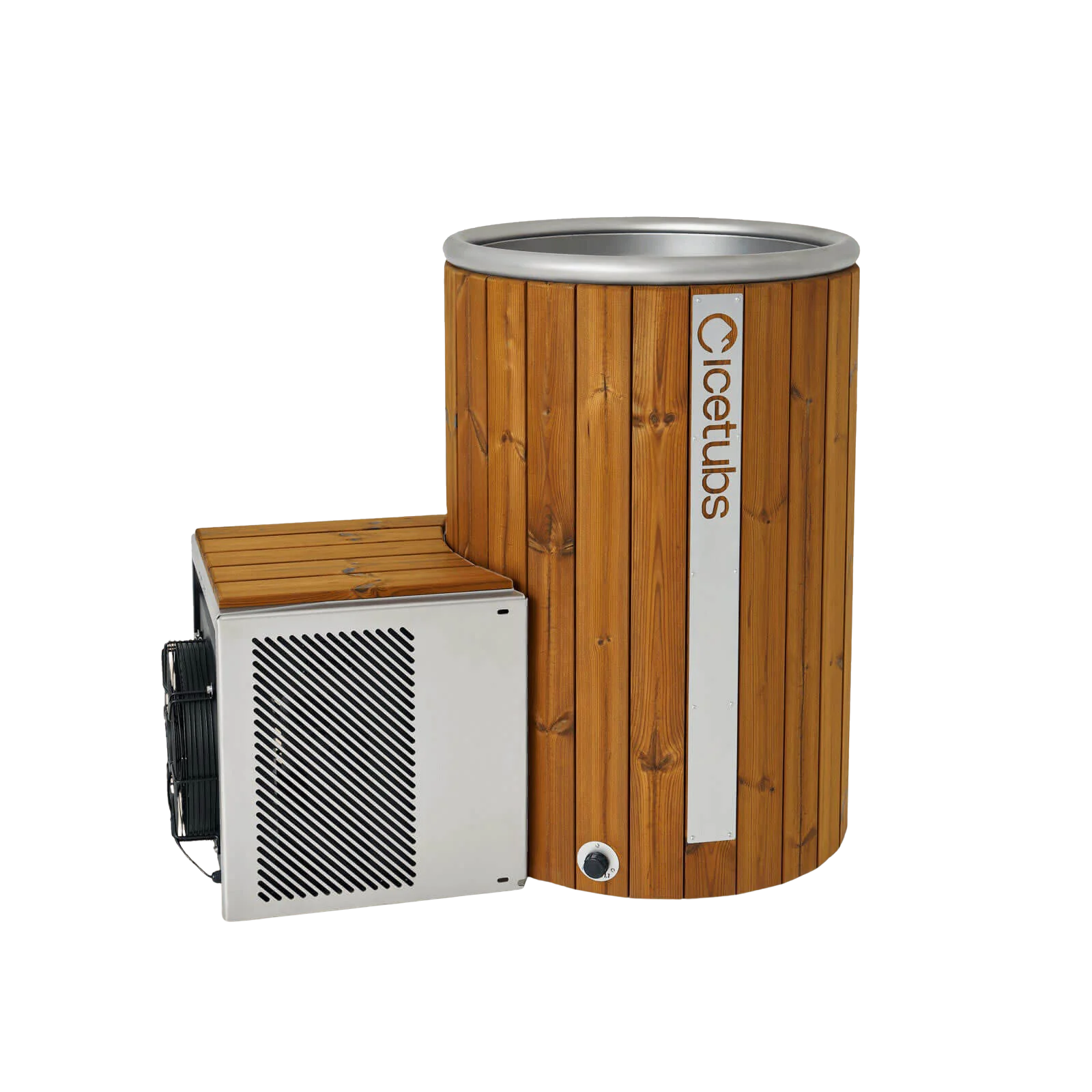 Icetubs IceBarrel — Immersion Tub, Thermowood & Stainless Cold Plunge, 53"W x 31"D x 47"H