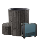 SaunaLife Model S1BC Package 1-Person Immersion Tub and Combination Water Chiller/Heater, Black