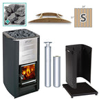 Harvia M3 Wood-Burning Sauna Heater Package for Small Barrel Sauna