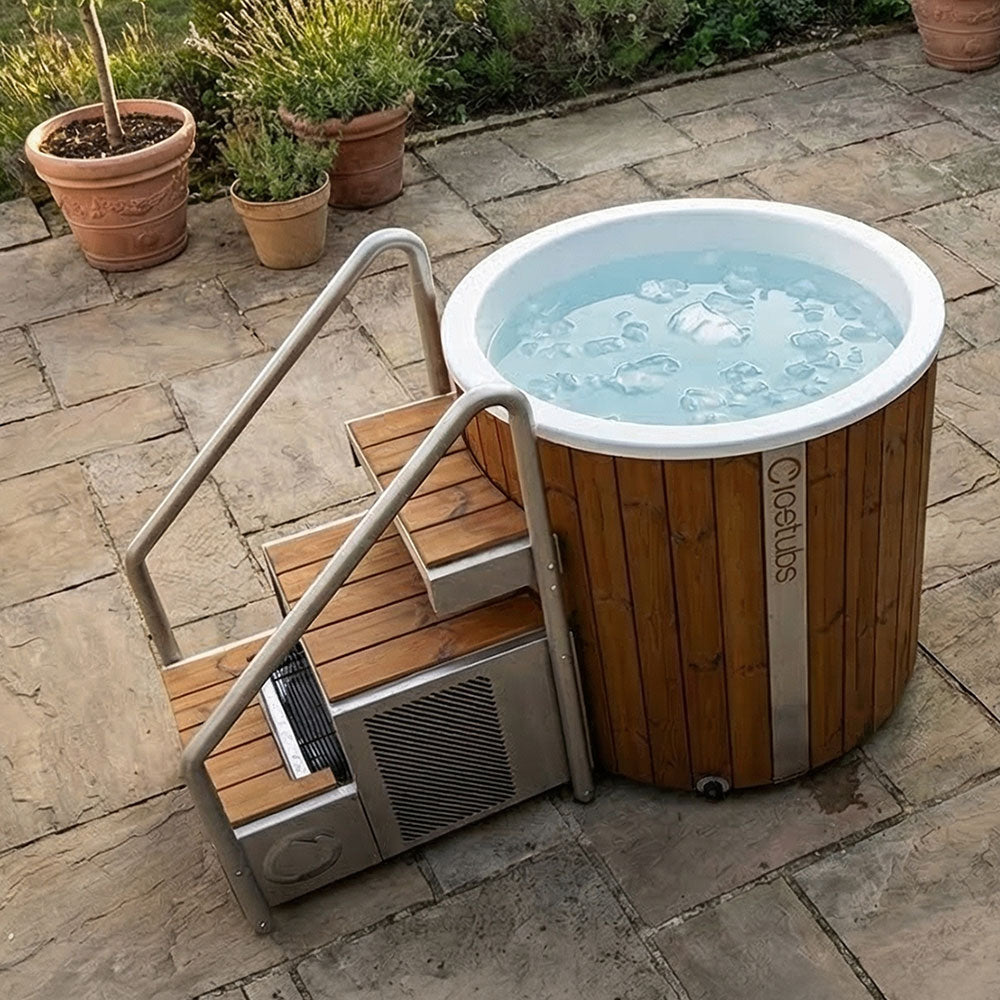 Icetubs IceBarrel XL — Immersion Tub, Thermowood & Fiberglass Cold Plunge, 63"W x 41"D x 47"H